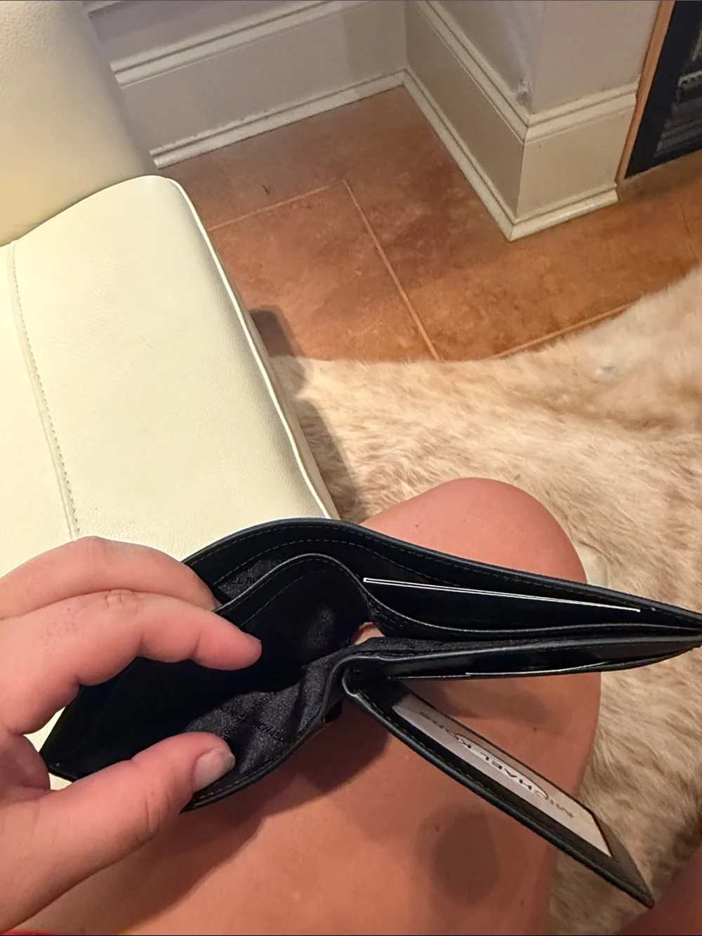 Michael Kors Black Leather Wallet with Silver MK Logo